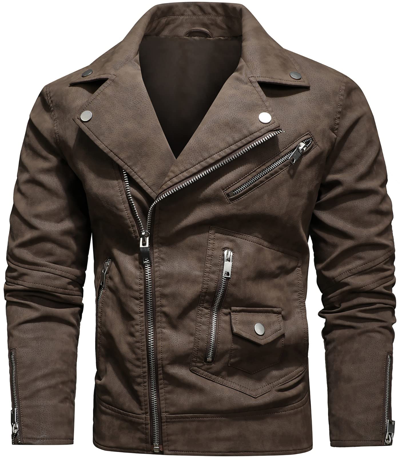 Amazon.co.jp: メンズバイカージャケットバイクレザーバイククラシック