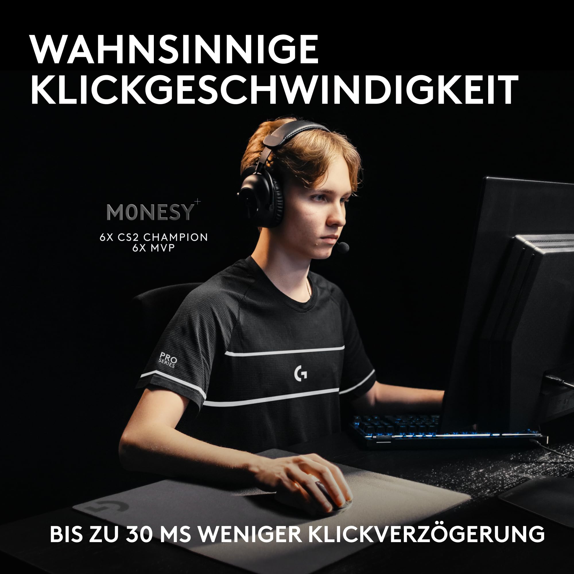 Logitech G PRO X2 SUPERSTRIKE Lightspeed kabellose Gaming-Maus, super schnell, äußerst leicht (61 g), anpassbare klick-Haptik, USB-C-Aufladung, für PC/Mac/Laptop - Weiß
