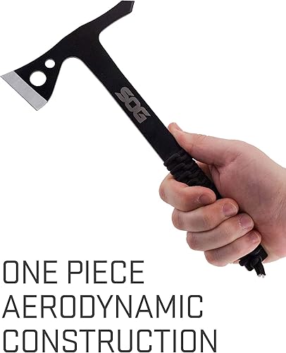 Miniatura 5 de SOG TH1001-CP juego de 3 hachas de tiro de acero inoxidable con funda dura color negro con cuerda y mango recubierto funda de nylon Hoja de 175