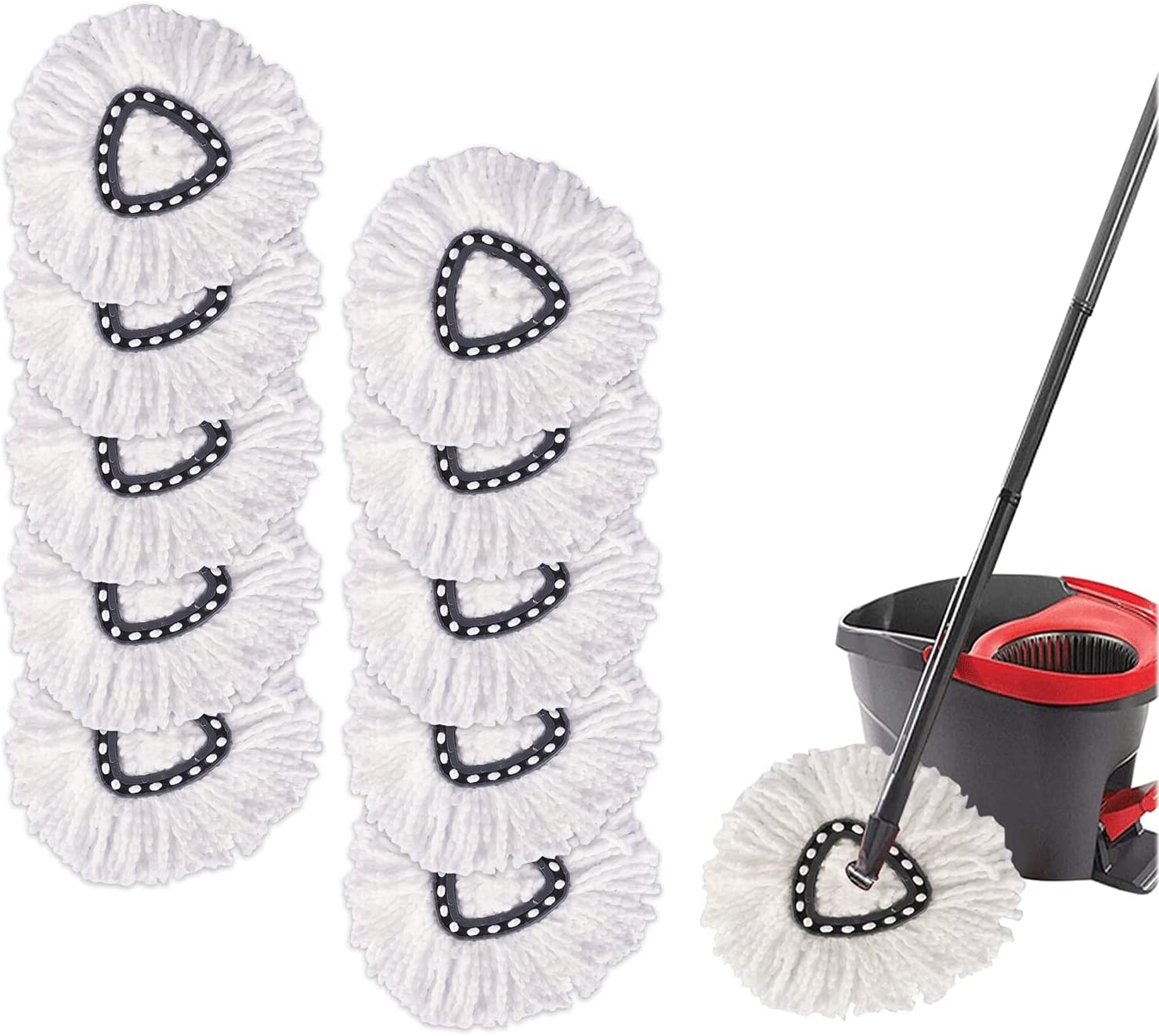 Lot De 6 Têtes De Serpillière Microfibre - Compatibles Vileda Turbo, O-Cedar Spin Mop - 5