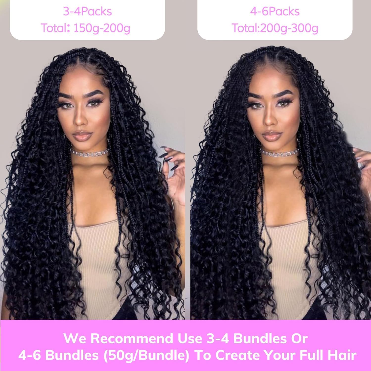 IDN BEAUTY Human Braiding Hair 16 Inch 50g Bulk Boho Hair For Braiding Deep Wave Natural Black Bulk Human Hair For BoHo Braids No Weft 15A Vietnam Virgin Braiding Hair - Image 4