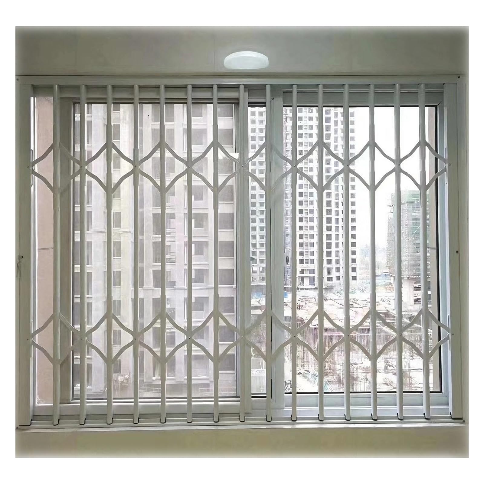 Barra de seguridad para ventanas correderas horizontales, protector de seguridad plegable con cerradura y llave, uso doméstico o comercial