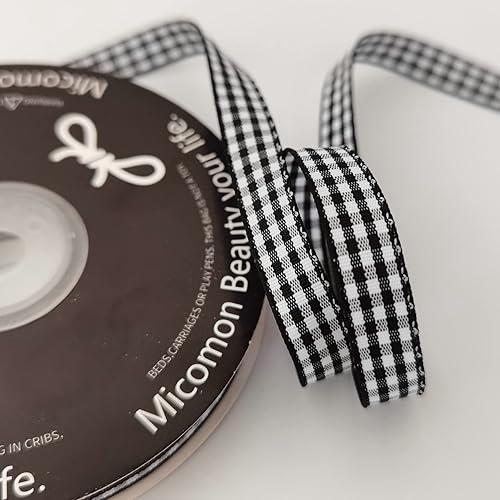 Miniatura 6 de Buffalo - Cinta a cuadros en blanco y negro, 25 yardas para manualidades (38 pulgadas, negro)
