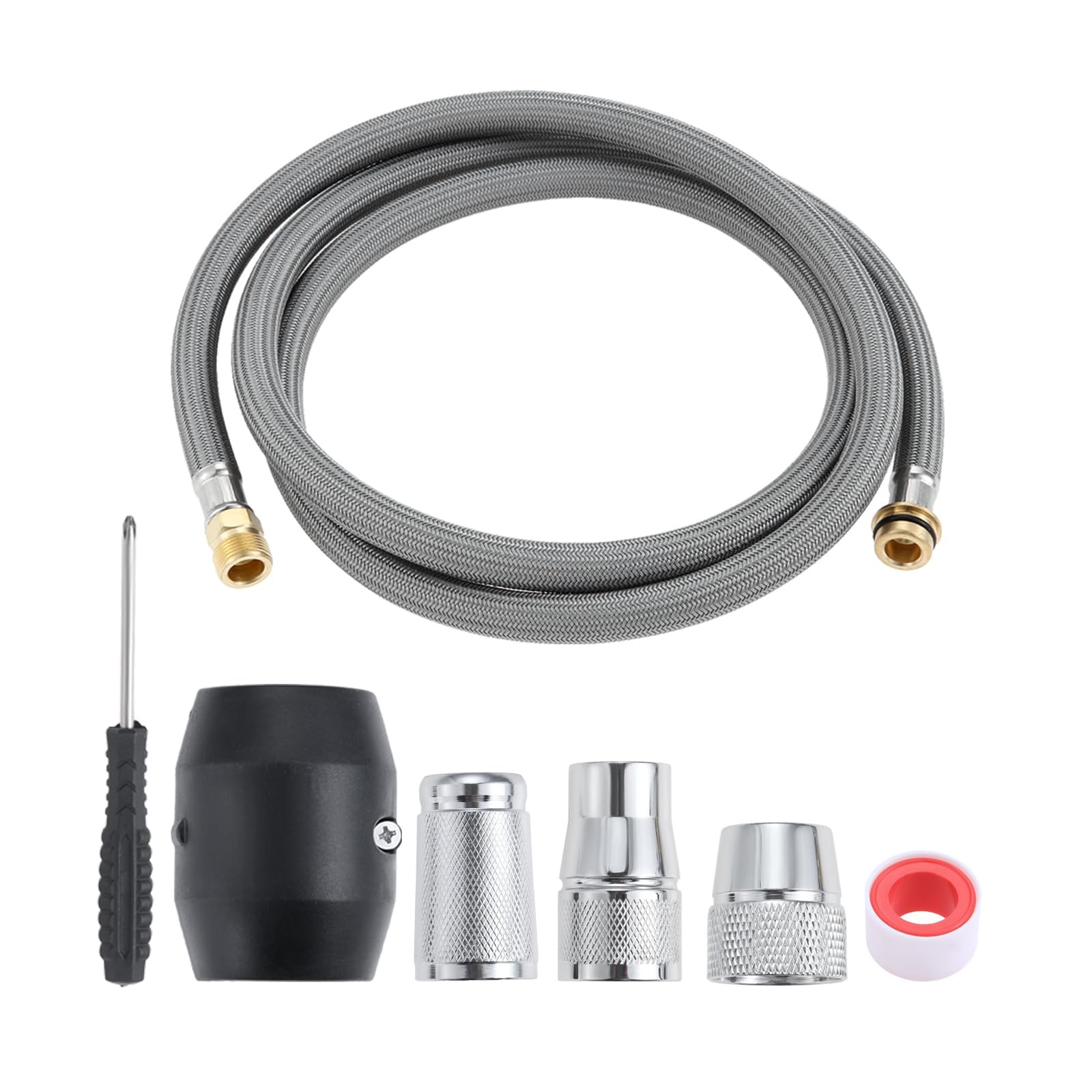 bowarepro Kitchen Faucet Hose Replacement Kit for Grohe 48293000, Flexible Pull-Out Tap Sprayer with Counterweight and 3 Adapters, Easy Retraction & Smooth Parts for Sink Shower