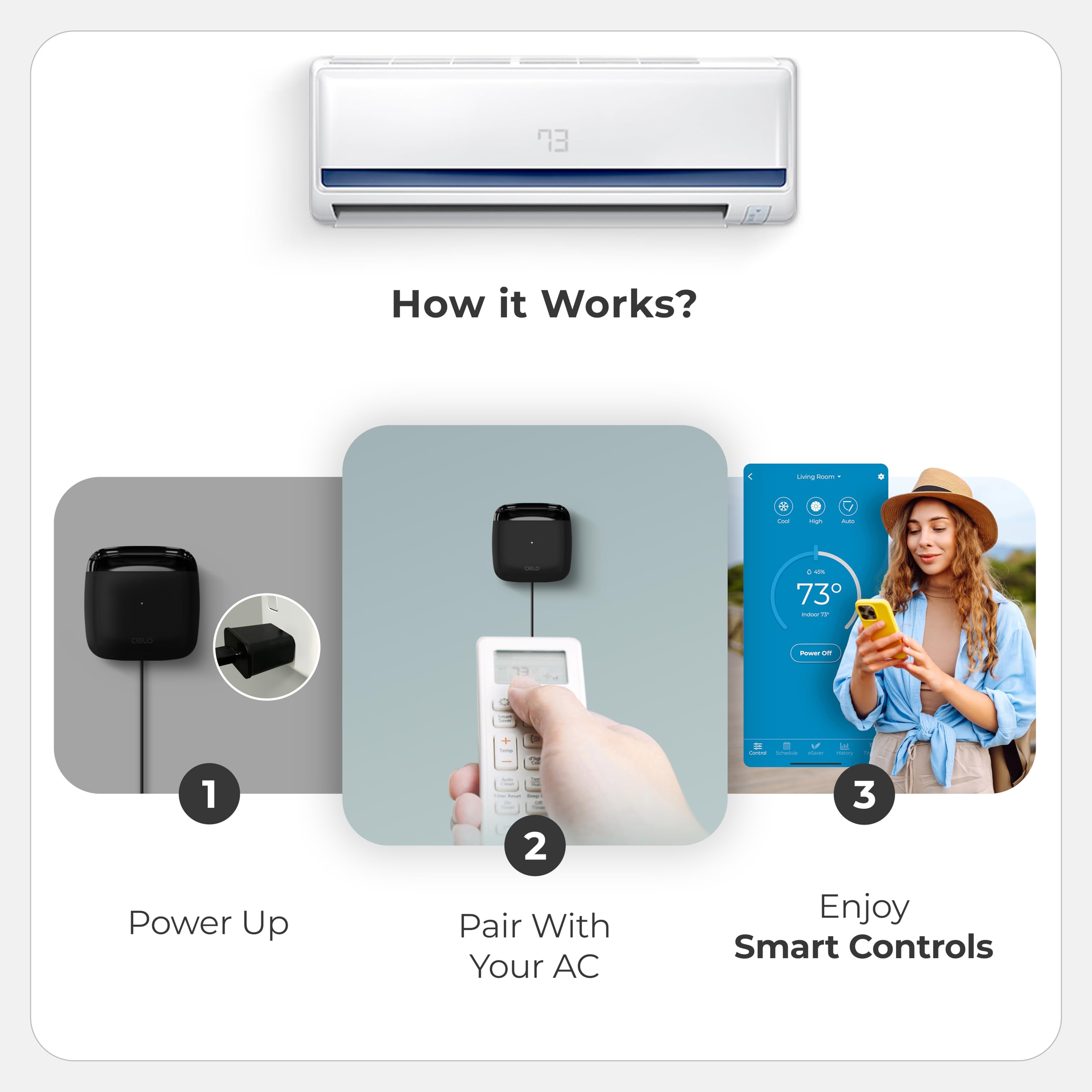 Breez Lite | Smart AC Controller for Mini Split, Windows & Portable Air Conditioners & Heat Pumps | Free App, No Subscriptions | Alexa, Google, Siri Shortcuts, SmartThings, 3