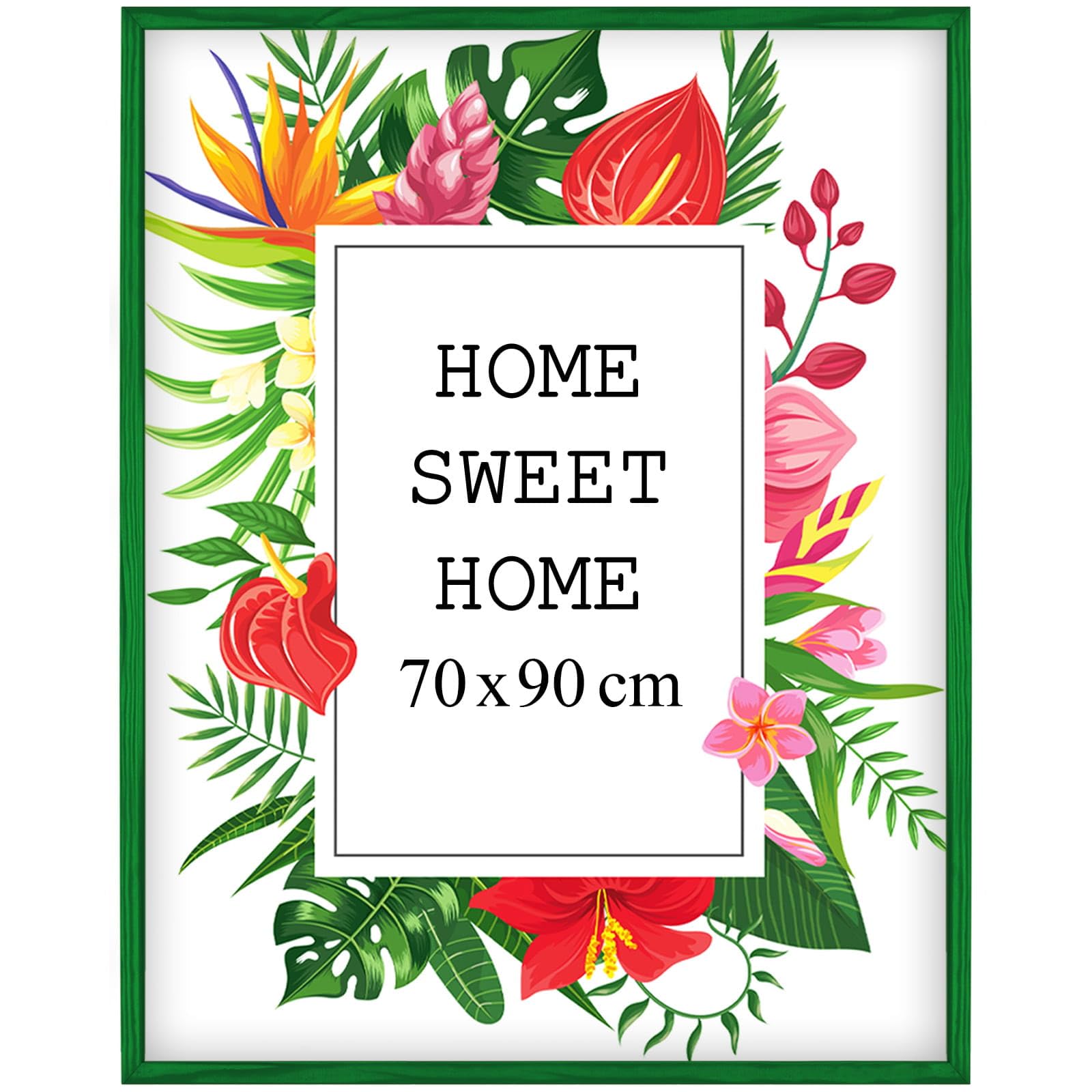 MG Design Green Wooden Photo Frame 27.5 x 35.4 in (70 x 90 cm) โ Shatter-Resistant Acrylic Glass โ Wall Mount Portrait & Landscape