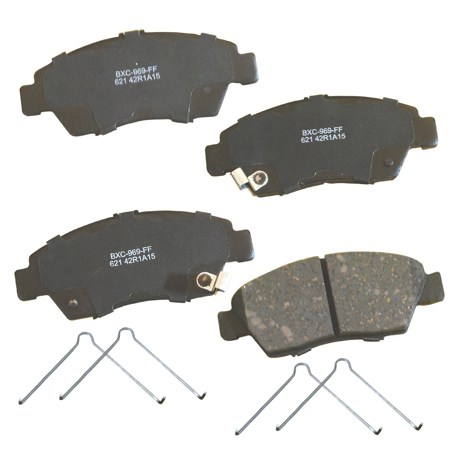Bendix Premium SBC621 Ceramic Front Brake Pads for select Acura ILX Hybrid 2013-2015, RSX 2002-2006, Honda Civic EX 1993-1995, Civic Hybrid 2003-2015, Civic del Sol 1994-1995, CR-Z 2013, Fit 2007-2008
