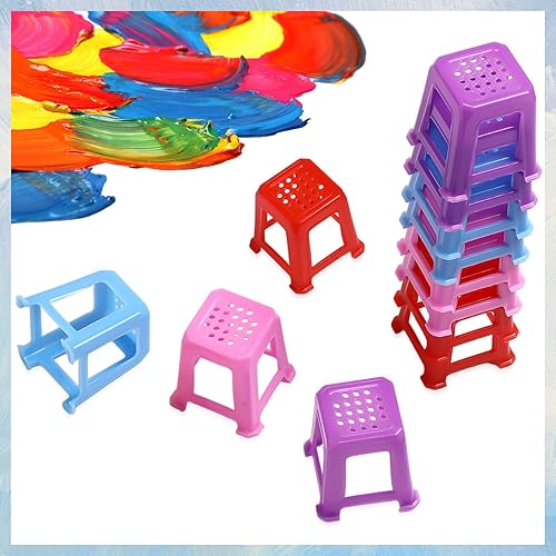 Miniatura 4 de Lenwen 32 soportes de lona para pintura de pintura, mini elevadores de lona de color sólido, soportes de plástico que no se saltan, suministros de