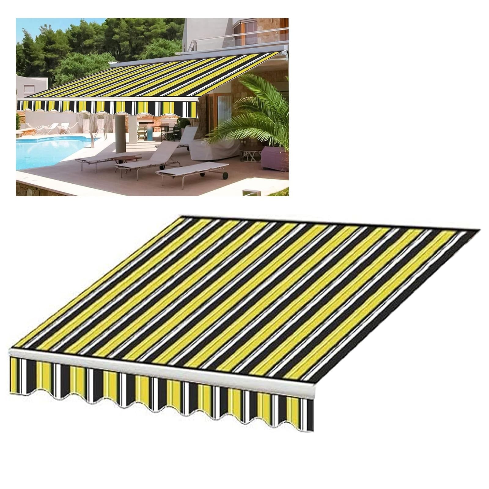 Toile d'abri pare-soleil imperméable en polyester anti-UV pour auvent de patio