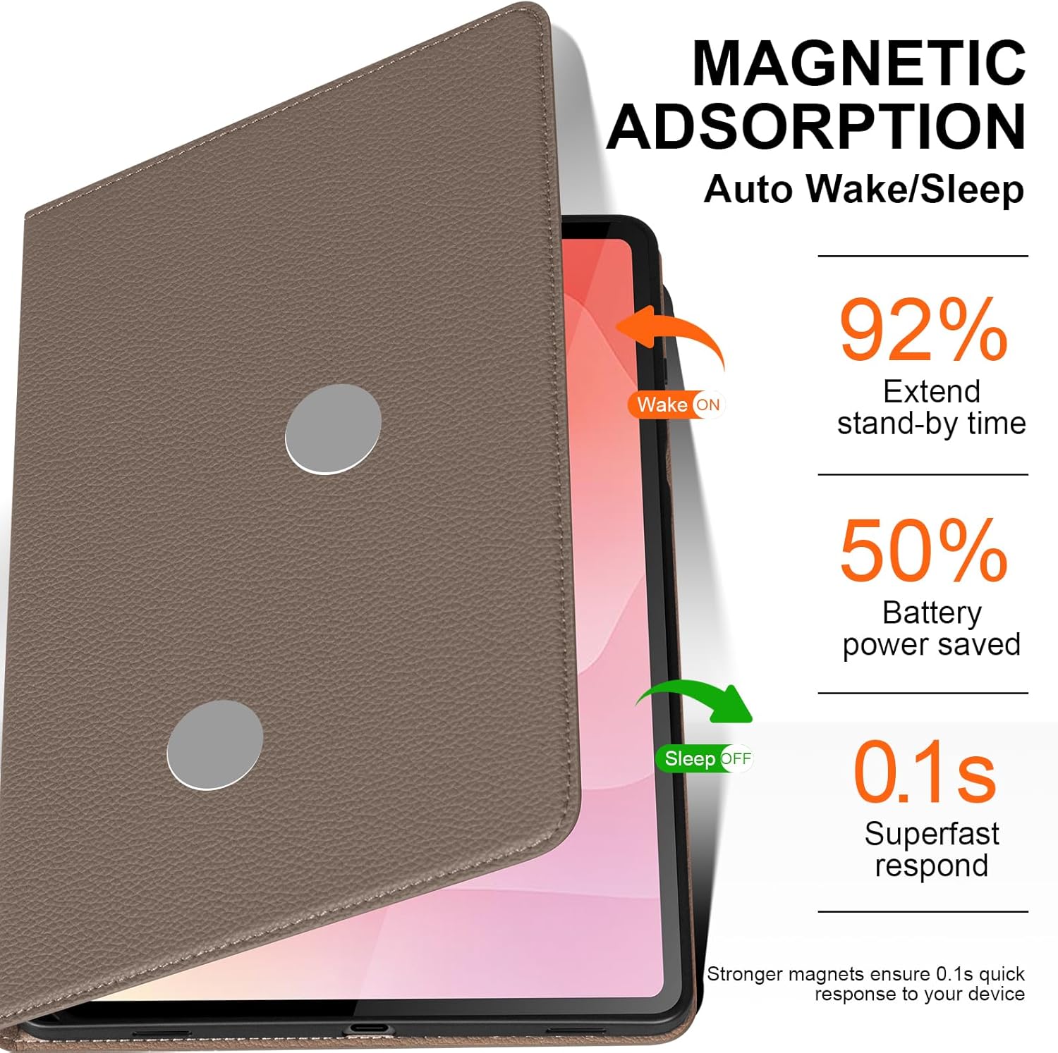 for Samsung Galaxy Tab S11 11 Inch Case 2025, Slim Folio Cover with S Pen Holder, Auto Wake/Sleep, Adjustable Kickstand, Shockproof Hard Shell, Premium Microfiber Leather - Gray Brown