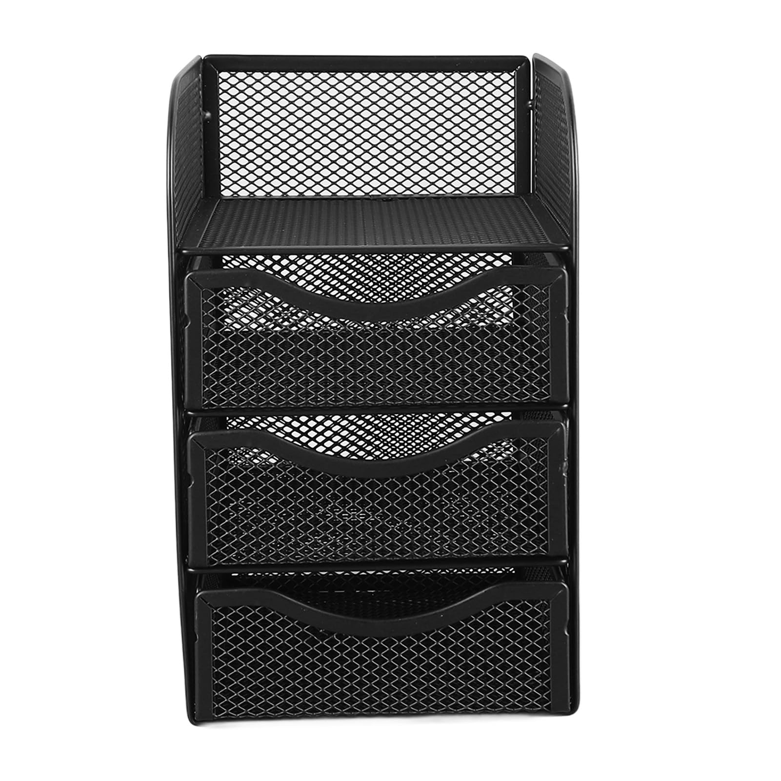 Organizer da scrivania con 3 cassetti in rete metallica antiscivolo organizer da scrivania per forniture per ufficio cancelleria nero prodotti per ufficio accessori da scrivania organizzatori