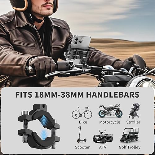 Miniatura 4 de Soporte universal de teléfono de aluminio para bicicleta, soporte universal para teléfono celular para todos los teléfonos de 4 a 7 pulgadas,