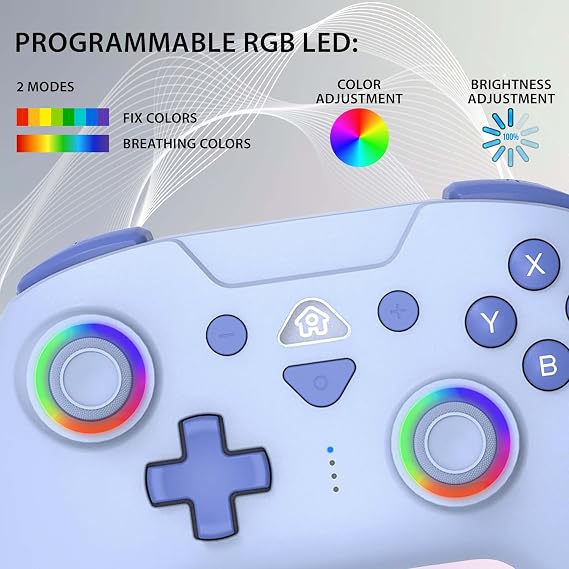 Subsonic - Switch & Switch 2 Wireless Controller - Switch Controller Blue | Wireless Controller for Switch & Switch 2, Programmable Paddles, RGB LED, Vibration, 6-axis, Turbo and Touch Function