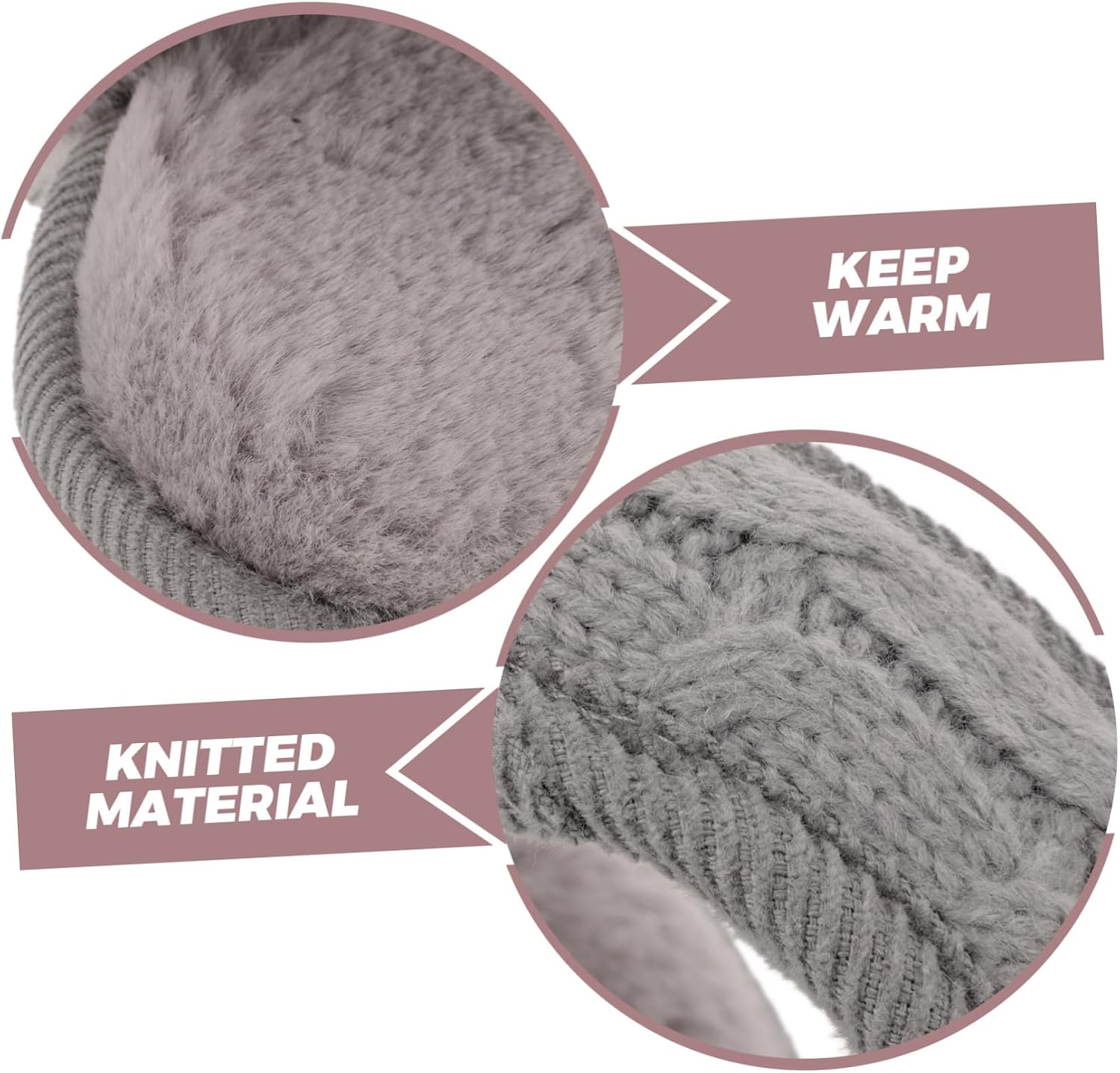 FOMIYES Warm Foldable Ear Muffs for Men Women and Boys and Girls Comfortable Knit Fleece Ear Protectors for Outdoor Activities and Daily Wear Cold Weather image 3