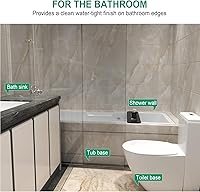 Vista 4 de Protector de silicona de 39 pulgadas para fregadero de cocina, barrera de protección contra salpicaduras de umbral de ducha, tira de barrera de agua