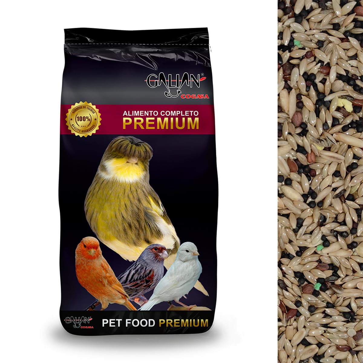 Alimento Premium para Canarios - Mezcla de Semillas, Cereales - Enriquecido con vitaminas - Ayuda al Funcionamiento intestinal óptimo - 20KG