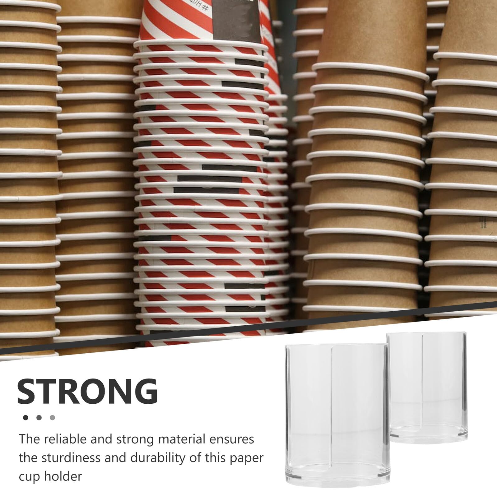 Angoily Multifunktionaler Getränkehalter aus Kraftpapier 2 Stück-Pack Acryl Pappbecherhalter für Küche mit Rundem Aufbewahrungsgestell und Eleganter Struktur für Sandwich Lounges