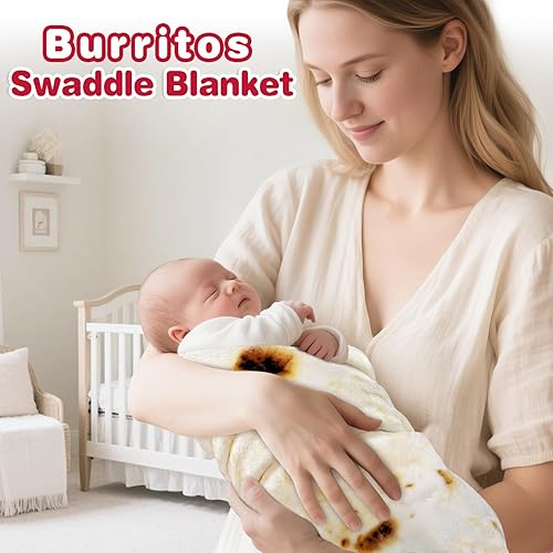 Miniatura 5 de Jorbest Manta envolvente de tortilla de burrito, regalos para bebé recién nacido, manta de tortilla para niños pequeños, regalos divertidos para
