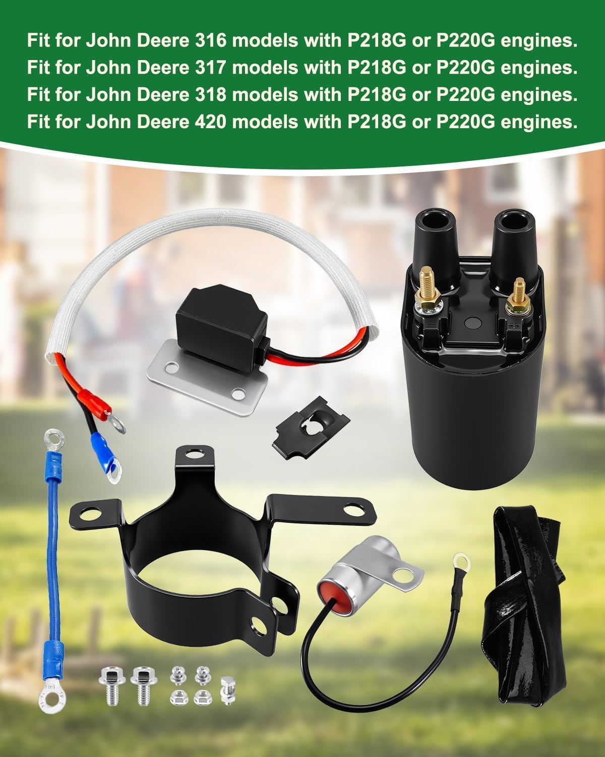 166-0820 Ignition Coil Kit Replace 166-0785 166-0767 Compatible with Onan P218G P220G John Deere 316 317 318 420