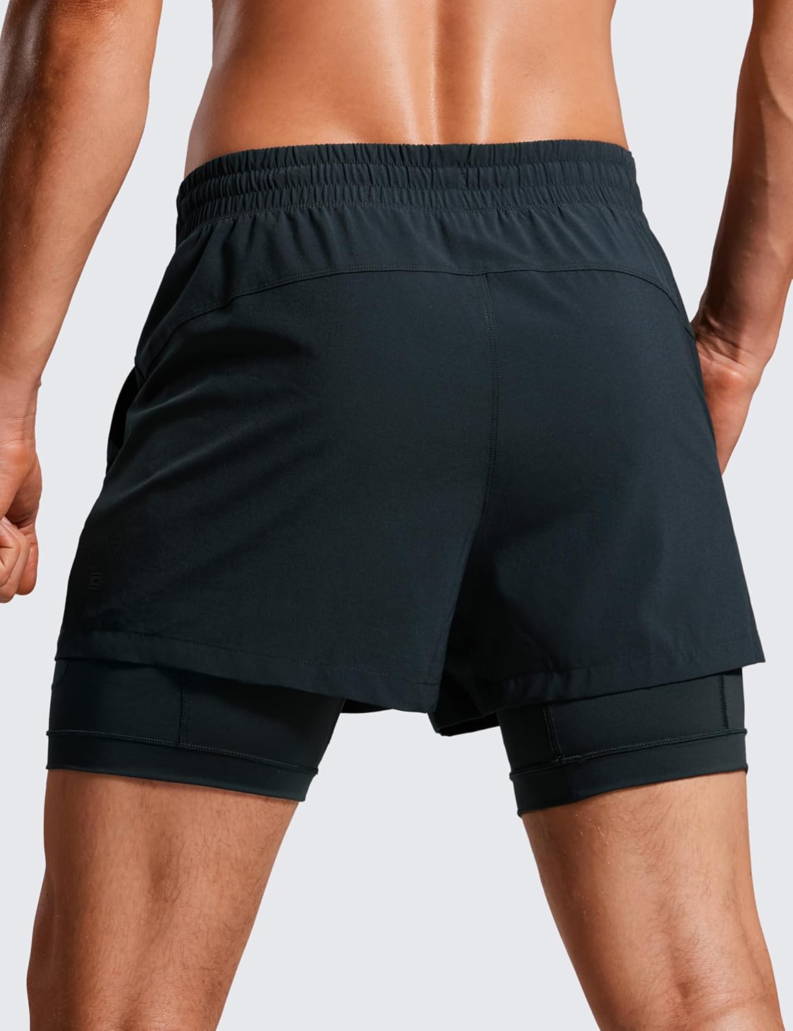 CRZ YOGA 2 in 1 Mens Athletic Shorts 3.5'' with Liner Quick Dry Lightweight for Running Gym with Zip Pockets