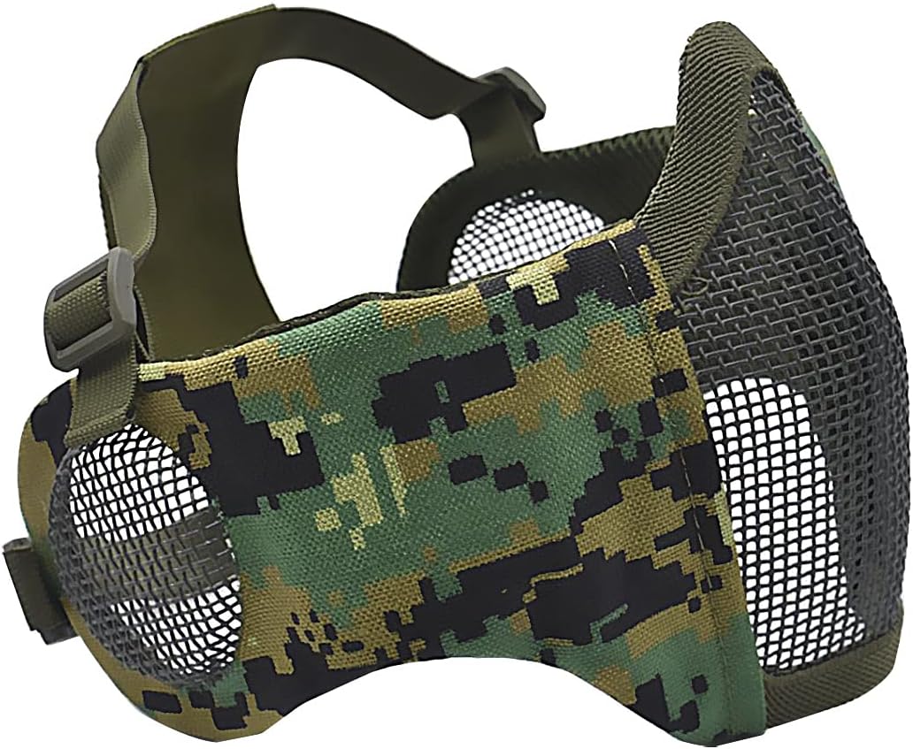 MH Updated Version Fast Tactical Helmet Combined with Foldable Half Face Mesh Mask and Goggles for Paintball CS Game Set