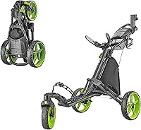 Vista 9 de Caddytek CaddyLite ONE-Swivel V8 - Carrito de golf plegable de 3 ruedas con un clic, ligero, con una rueda delantera giratoria de 360°, mango