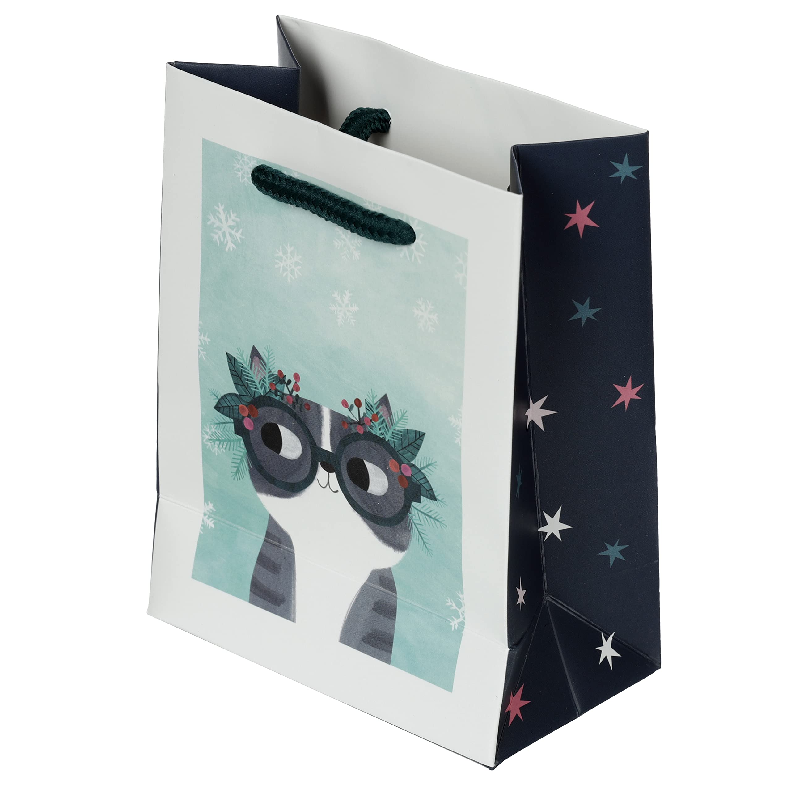 Christmas Gift Bag - Planet Cat - Cats - Angie Rozelaar - S, multi-coloured, 1 count (Pack of 12)