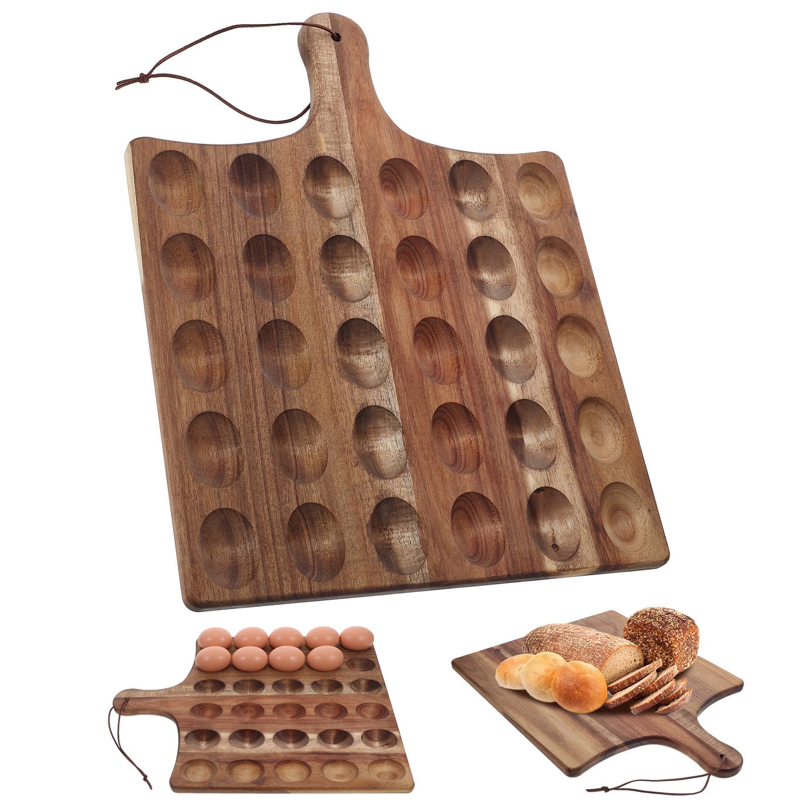 Bandeja de madera para huevos rellenos: diseño reversible que ahorra espacio