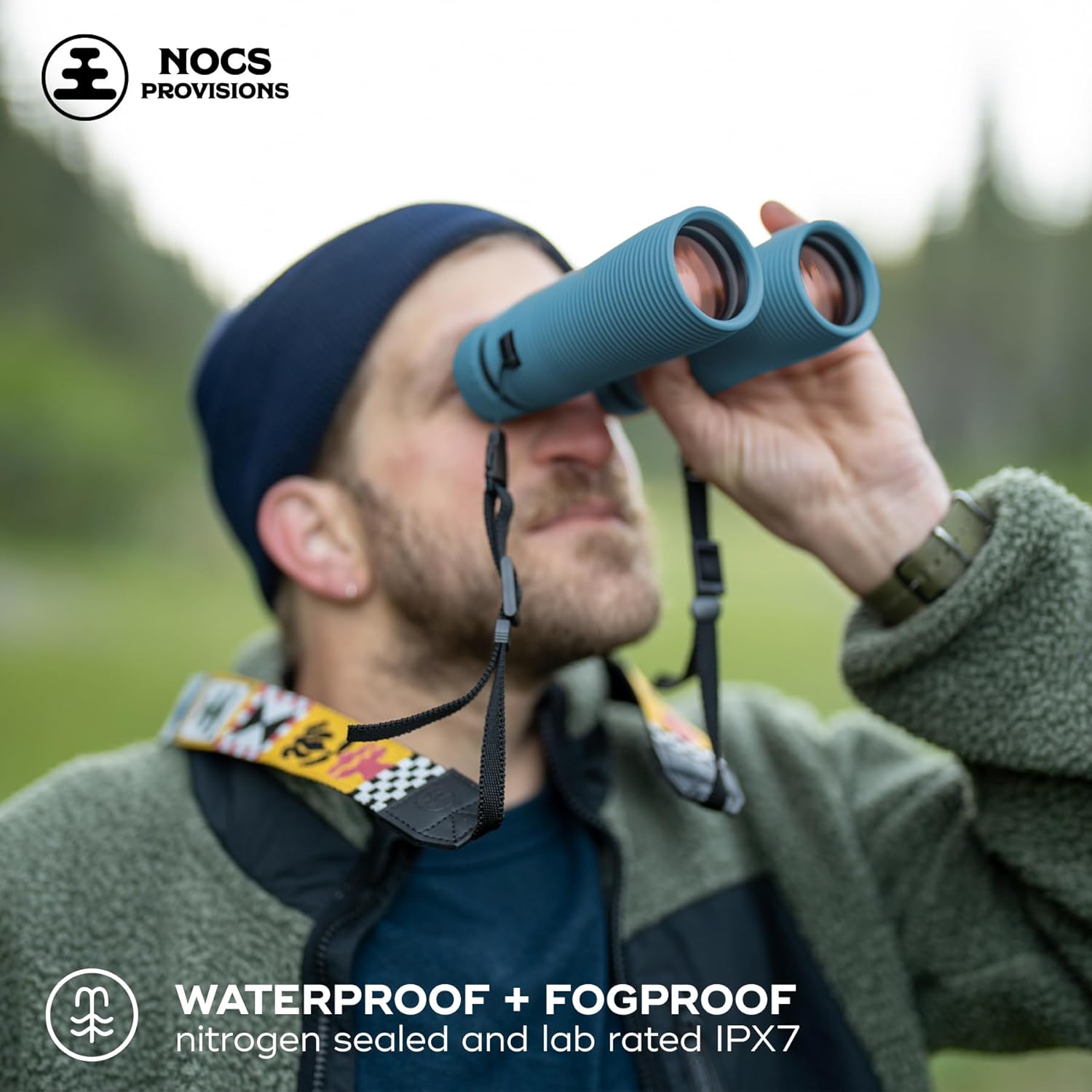 Nocs Provisions Pro Issue 8x42 Compact Fogproof Waterproof Binoculars for Adults & Kids, 8X Magnification, Wide View Multi-Coated Lenses for Bird Watching, Hunting & Stargazing- Harbor Blue - Image 4