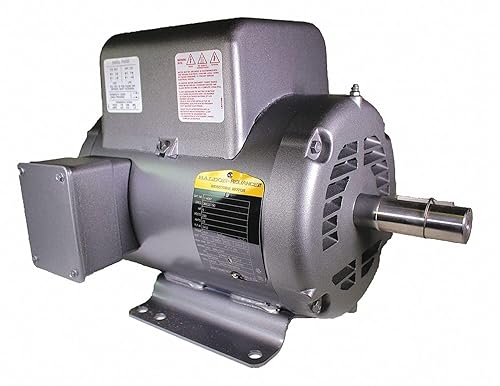 Baldor L1409T Motor de CA de uso general, monofásico, marco 184T, carcasa abierta, salida de 5 Hp, 3450 rpm, 60 Hz, voltaje de 230 V
