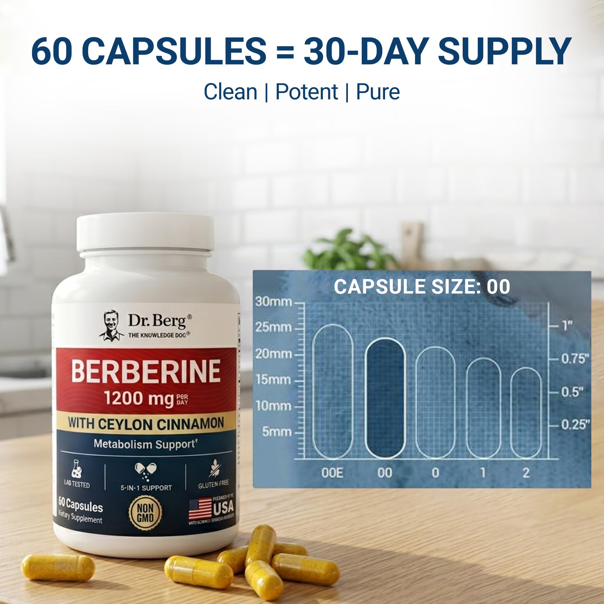 Dr. Berg Berberine 5-in-1 Formula, 60 Capsules – 1200 mg Daily Berberine with Ceylon Cinnamon, ALA, Magnesium Glycinate & BioPerine – Maximum Strength Metabolic & Healthy Blood Sugar Support — Amazon image 8