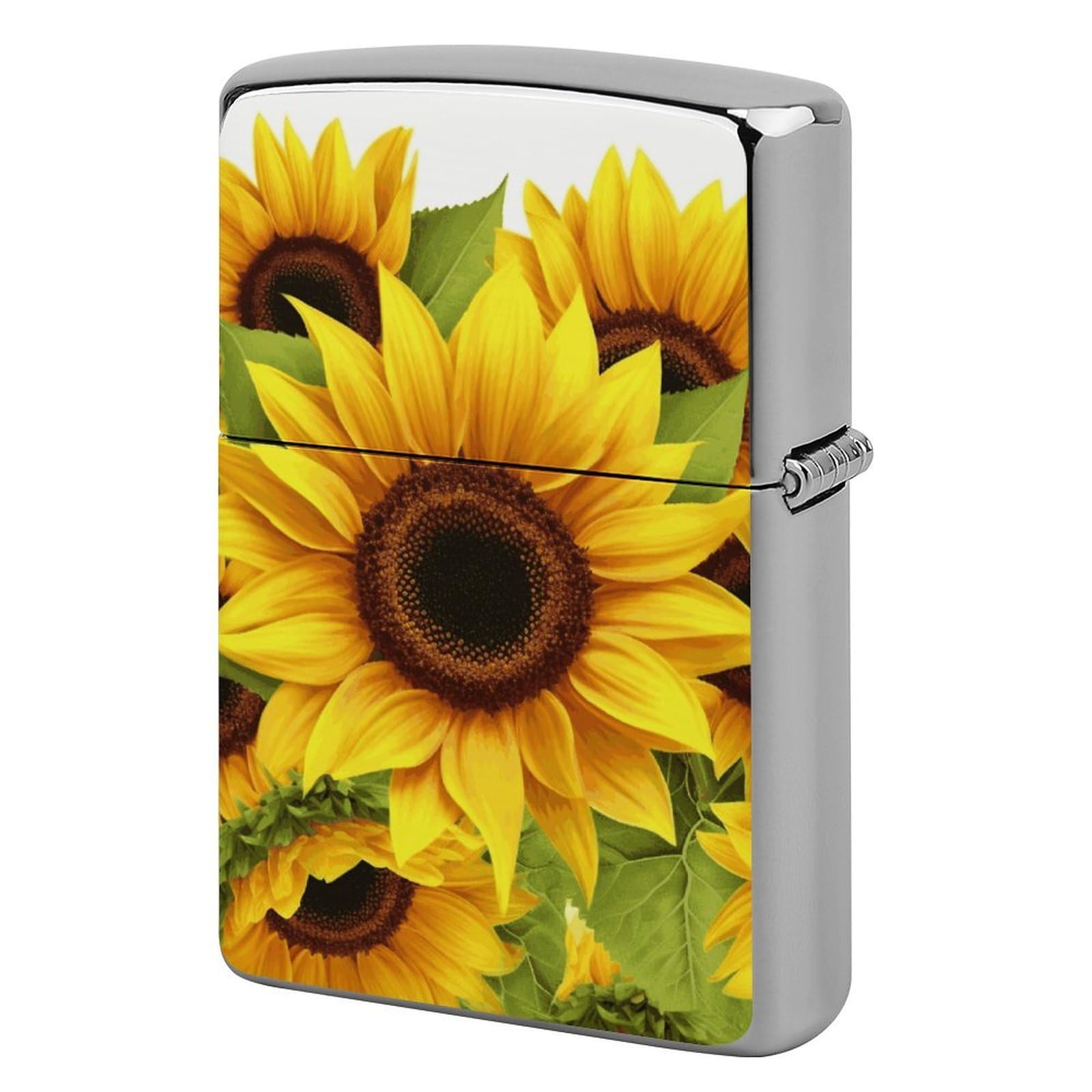 Sunflower Lighter Case for Men, Personalized Lighter Cover for Valentine's Day Gifts, Flip-Top Lighters Shell for Outdoor, Portable Lighters Protective Sleeve