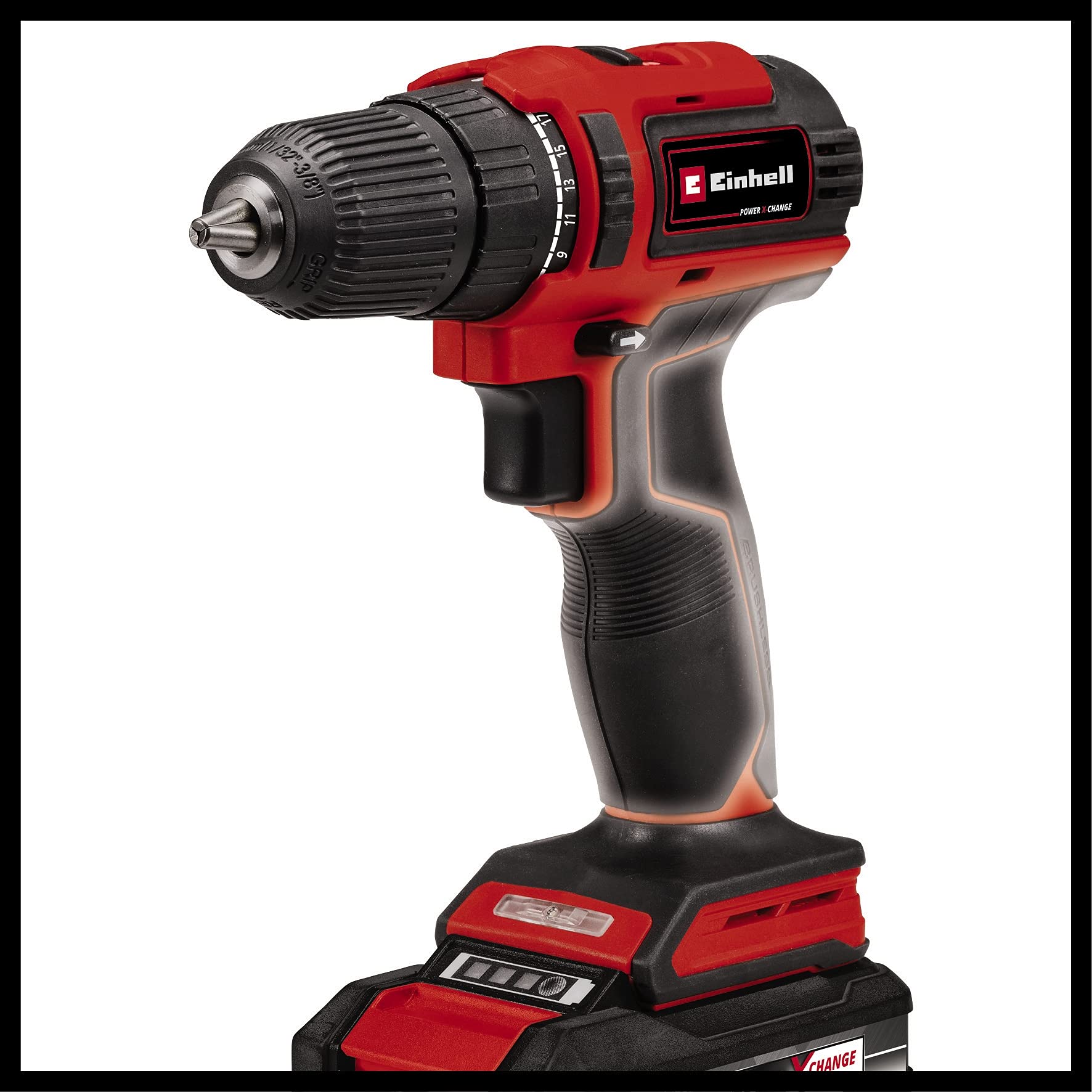 Einhell Taladro atornillador con batería TE-CD 18/40 Li BL Power X-Change (iones de litio, 18 V, 40 Nm, motor sin escobillas, electrónica de velocidad, 2x 2,0 Ah batería y cargador rápido)