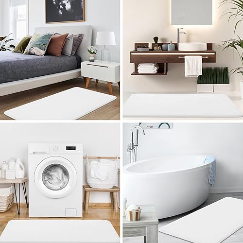 Miniatura 8 de Smiry - Tapete de baño de espuma viscoelástica, supersuave, absorbente, antideslizante, alfombra para el suelo del baño, 32 x 20 pulgadas, color