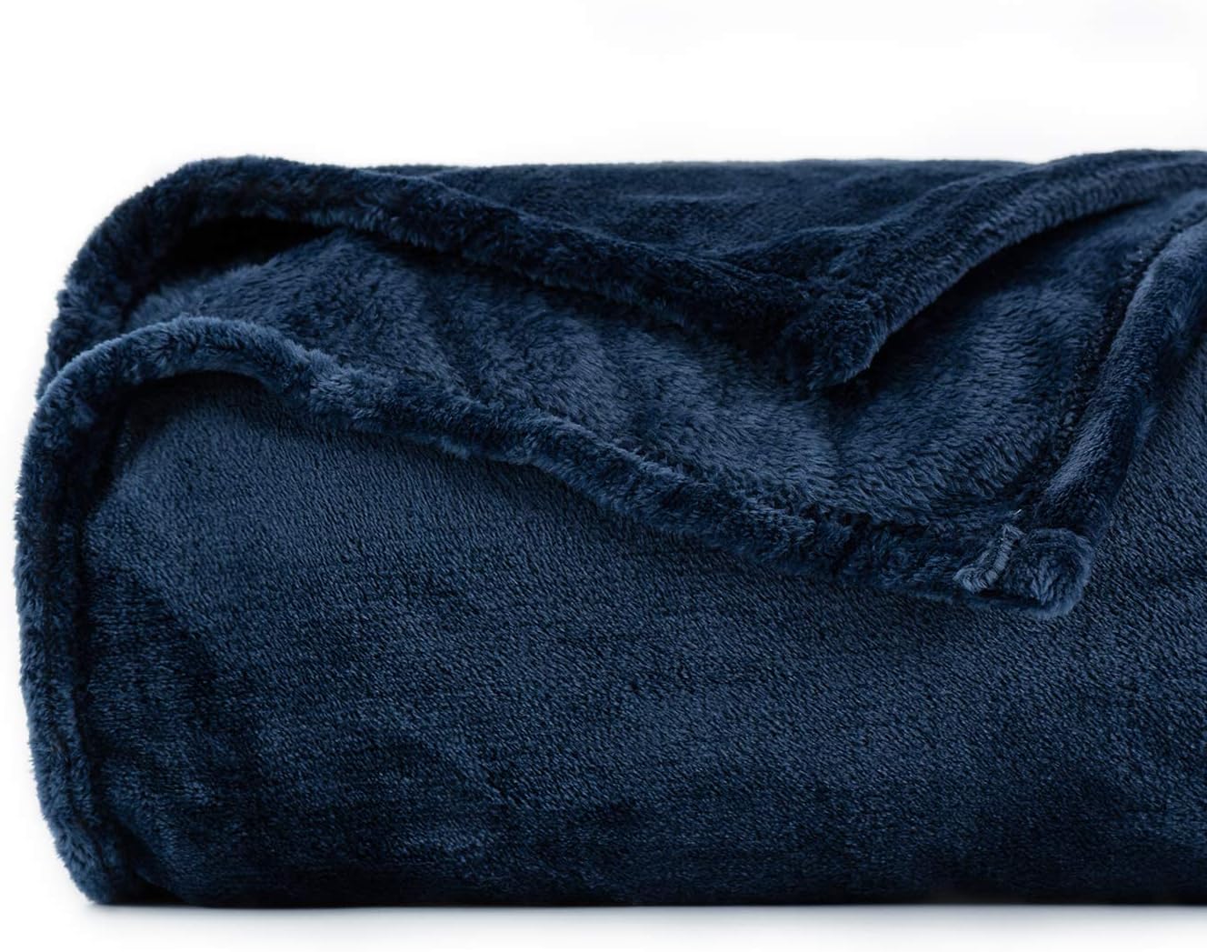 Topblan Fleece Blankets - Queen Size for All Seasons, Super Soft Fluffy Microfiber Flannel Plush Throw Blanket Lightweight, Navy Blue