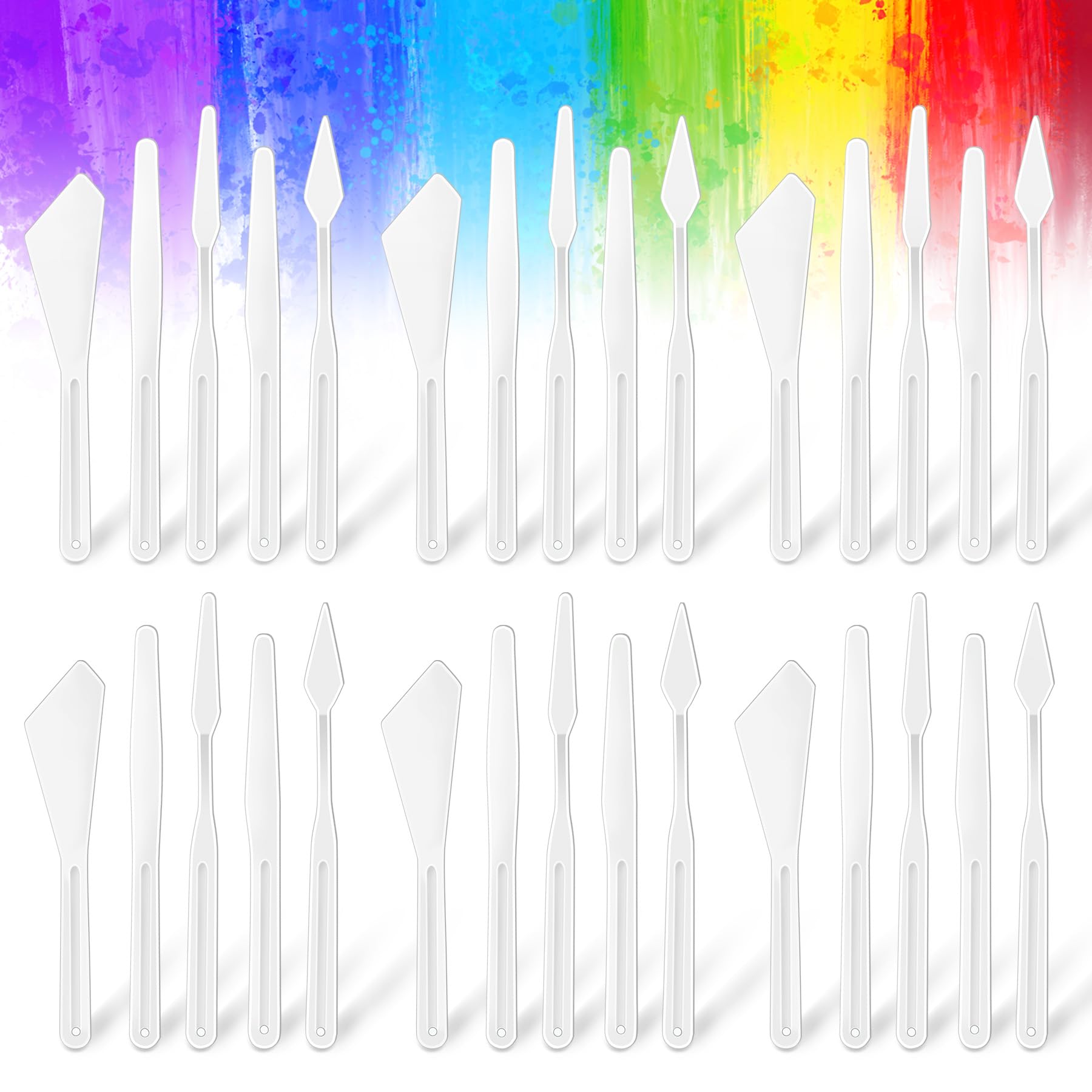 Cuchillos para mezclar pintura AUEAR con 5 estilos de espátulas plásticas flexibles