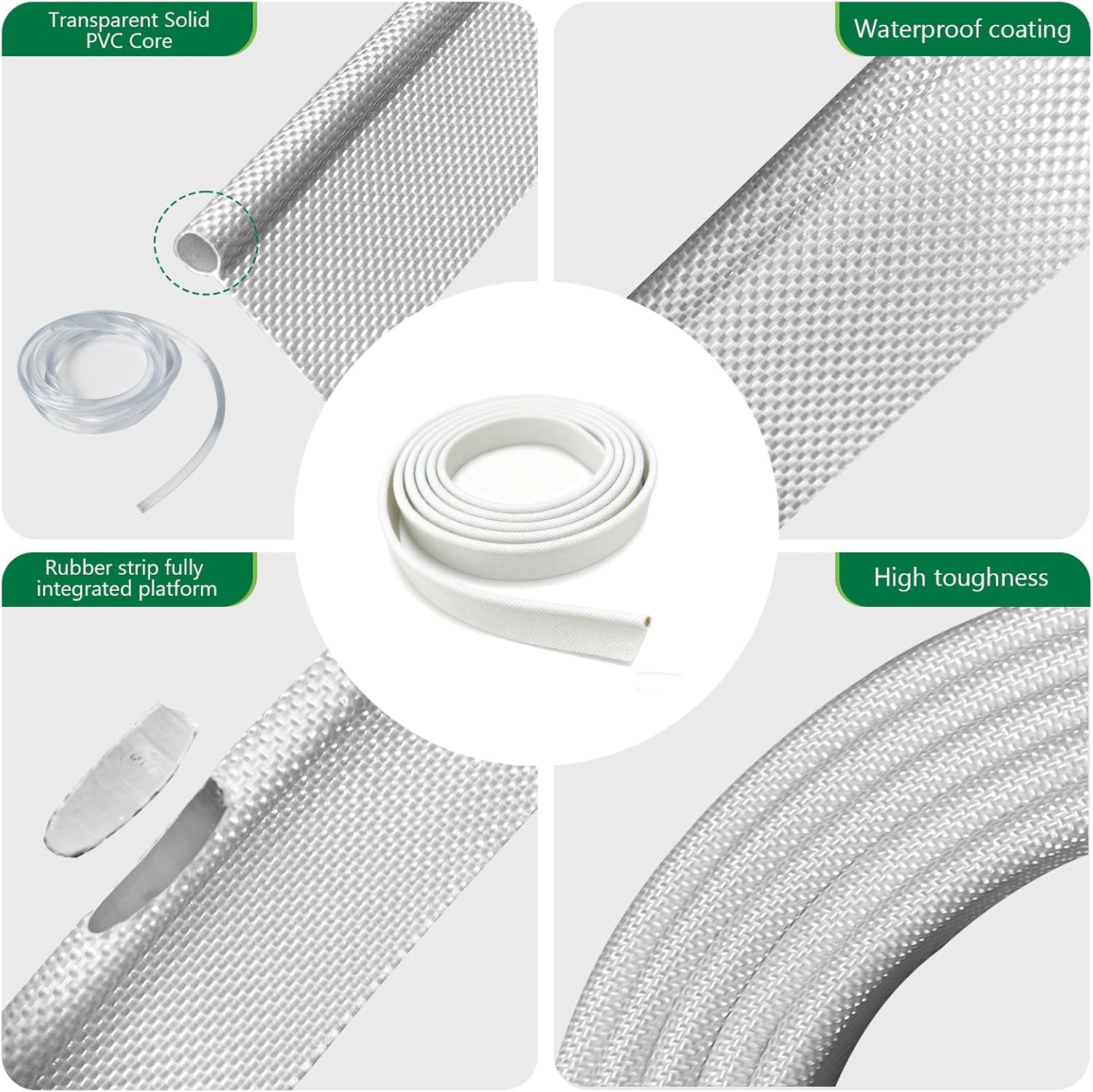 DULEPAX White Awning Rail Piping, 23FT Motorhome Awning Rail Insert, Camping Tent Accessories, 0.25IN Built-in Card Strip, Can Be Cut to Length Freely, Applicable for RV/Camping/Tent