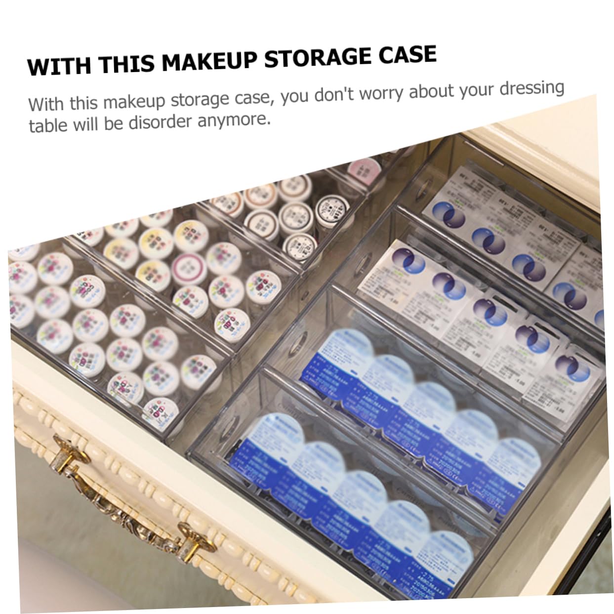 Luxshiny Portatrucchi in Acrilico Organizer Per Trucchi Impilabile Scatola Per Cosmetici Trasparente Contenitore Portaoggetti Per Toeletta Organizer Per Cosmetici e Bellezza