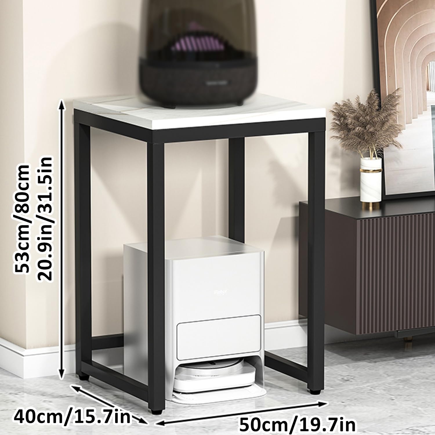 Rack audio portatile e console di gioco, mensola per proiettori e intrattenimento da gioco, per soggiorno, sala riunioni e registrazioni (bianco, 50 x 40 x 80 cm)