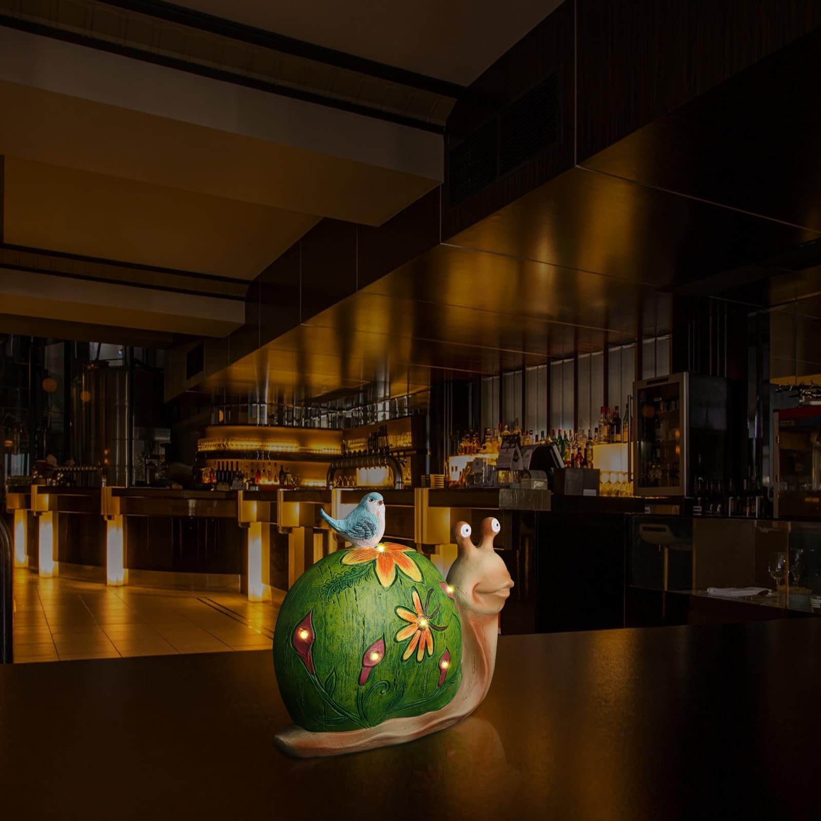 Lámpara Solar Decorativa de Jardín Forma de Caracol, Luz de Paisaje LED de Resina Resistente Intemperie para Patio Exterior, Lámpara de Adorno para Iluminación Nocturna