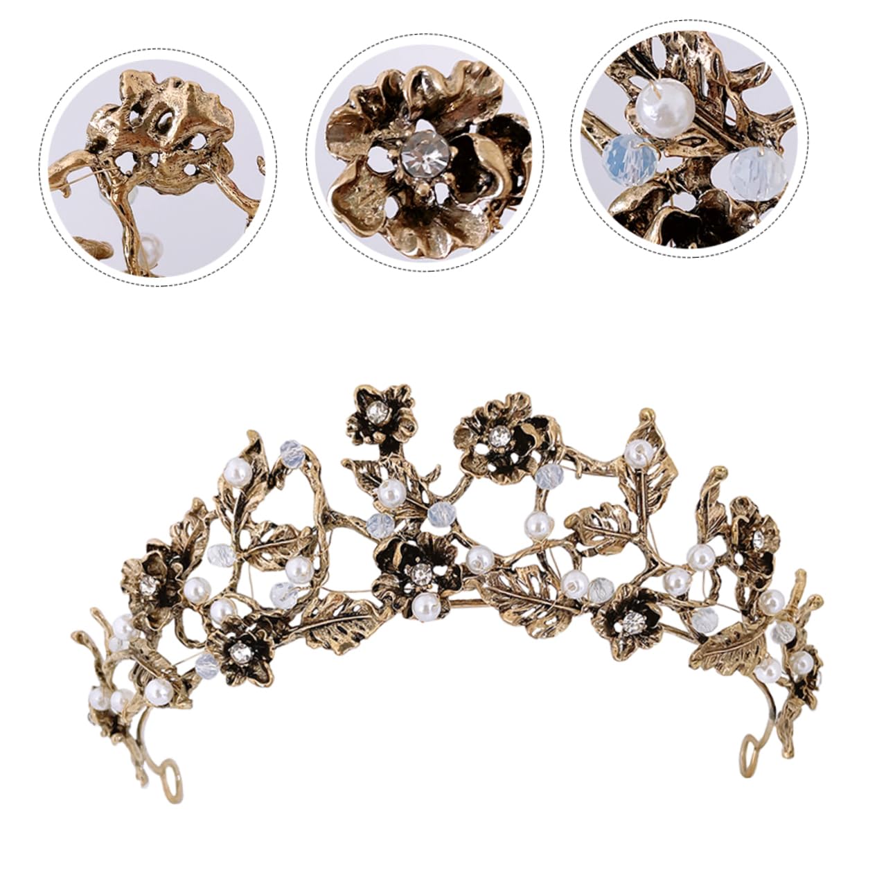 FRCOLOR 4 Stück Krone Zubehör Perlenelemente Haarschmuck Kopfschmuck Zubehör Abs Kopfbedeckung Verzierungen Zum Basteln Brautaccessoires Kopfbedeckung Für Golden Strasssteine