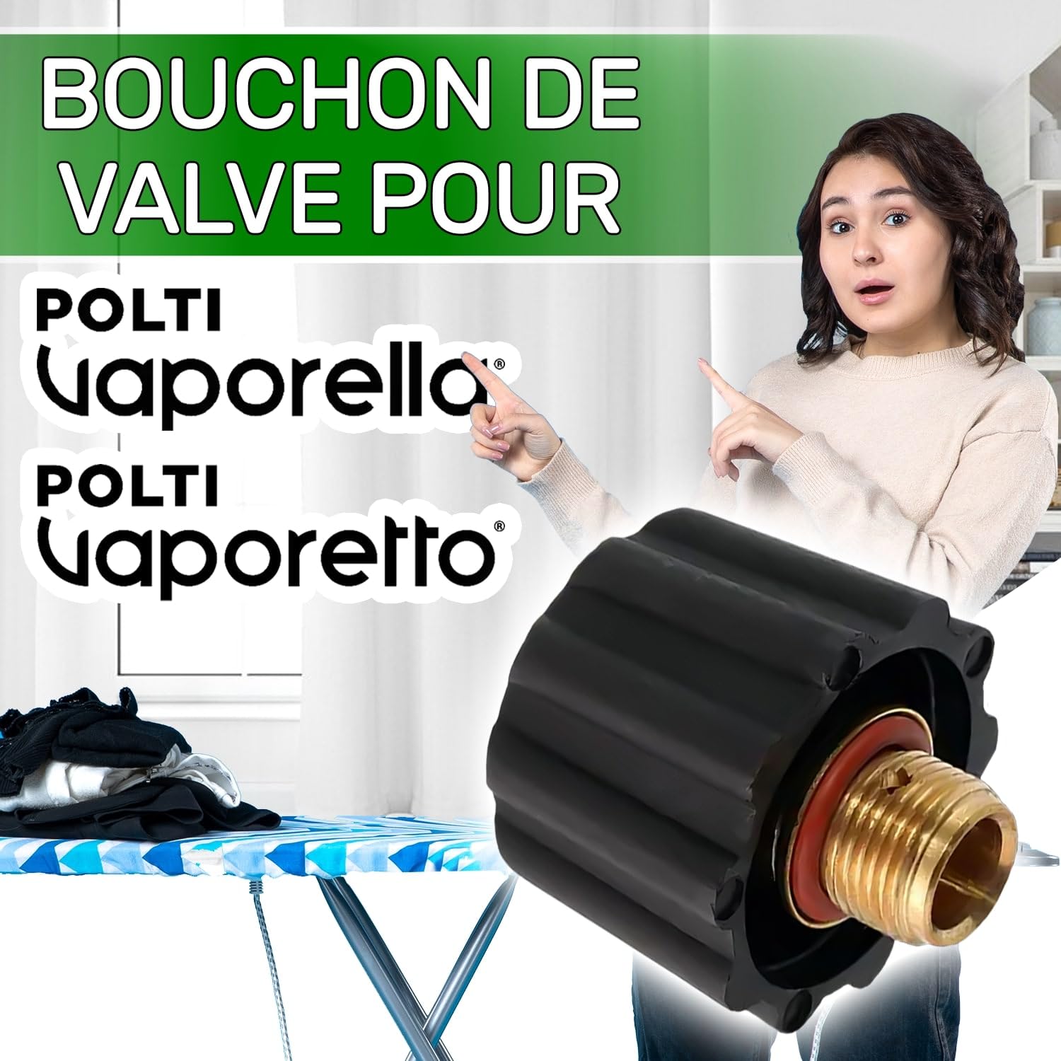 Bouchon avec Filetage Mâle 3/8" et Pression de Travail 4,5 Bar pour Polti | Complète avec Joint - Garantie de 5 Ans - MADE IN ITALY - ONIX TECH