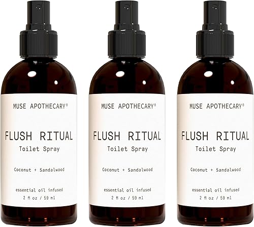 Miniatura 29 de Muse Apothecary Flush Ritual - Aerosol para inodoro aromático y refrescante, usar antes de ir, 4 onzas, infundido con aceites esenciales naturales