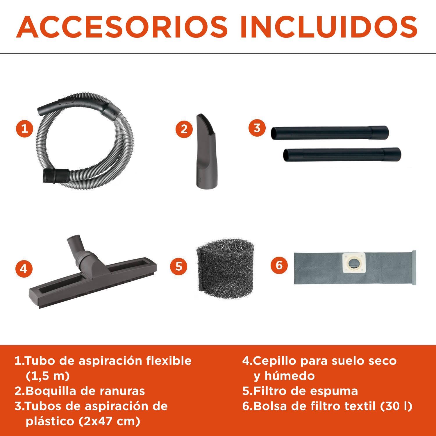 Black+Decker BXVC30XDE Aspirador Multiuso de sólidos y líquidos (1600 W, 30 L, Acero INOX)