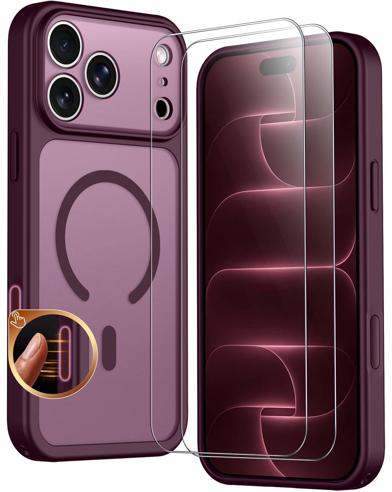 for iPhone 18 Pro Max Case/iPhone 17 Pro Max Case, Burgundy