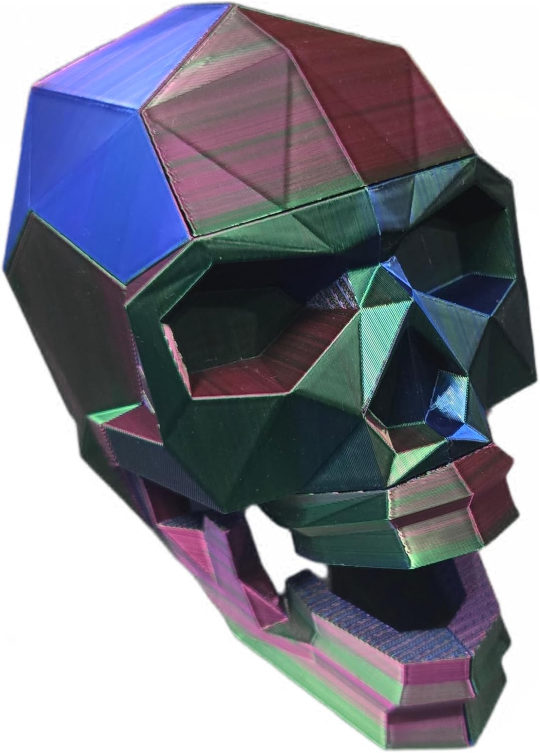 Zax Dezignz 3D Printed Magnetic XL Skull Brain Teaser Geometric Art Decor, 15 Piece Brain Teaser, No Instructions Included (Blue)