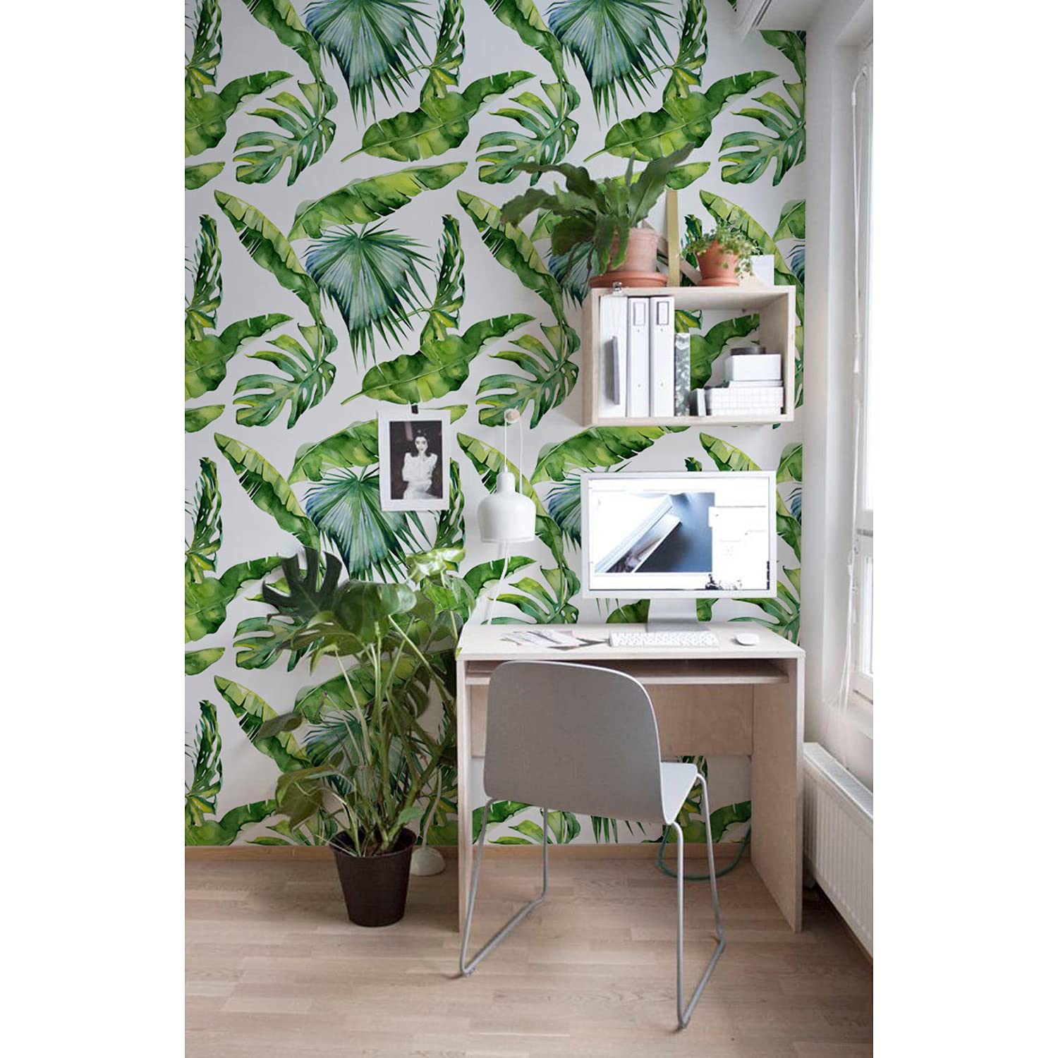 Papier peint latex anti-reflet feuilles hawaïennes Coloray 208x146cm