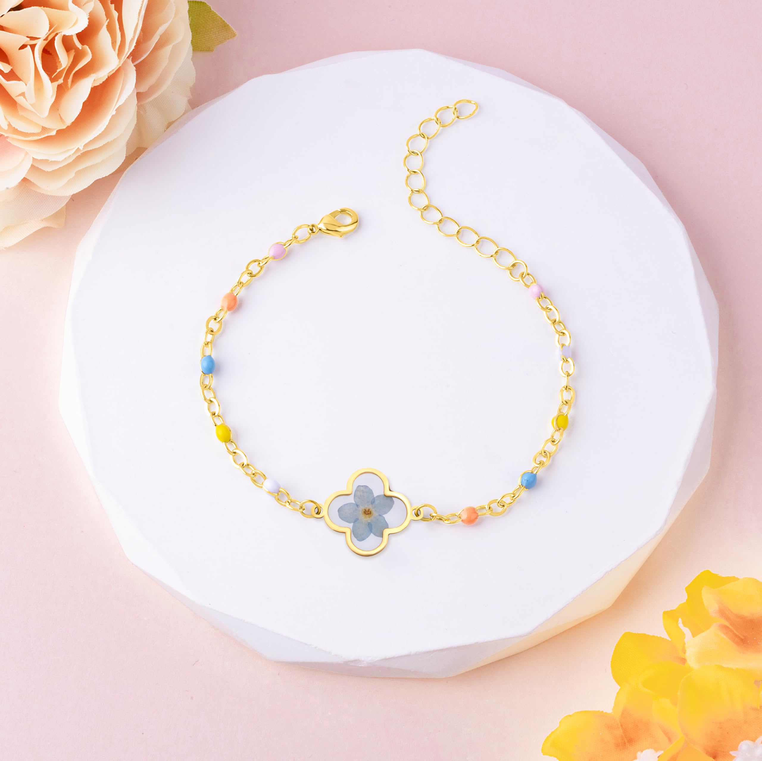 Miscarriage Gifts for Mother, Forget Me Not Flower Miscarriage Bracelet for Women Memorial to Stillborn Grief Sympathy Gift