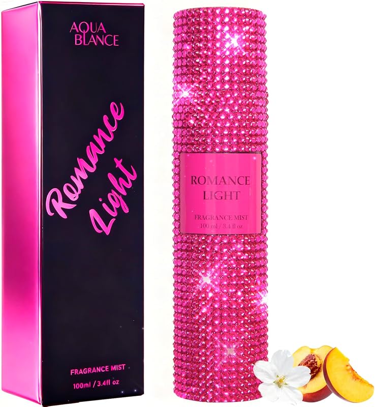 Body Spray for Women, Romance Light, Pink Bling Fragrance Mist, 3.4 fl oz | Sparkling Crystal Rhinestone Embellished Body Mist