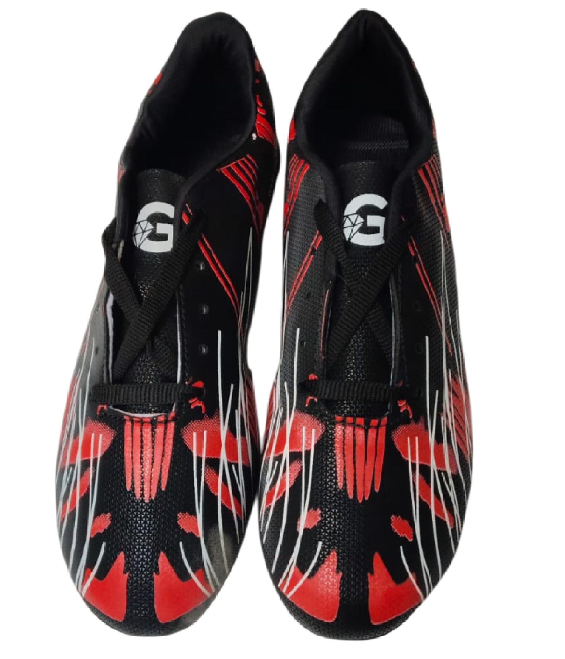 GOLDIAMOND Sports Cleats | Comfortable and Lightweight | Sports and Athletic Footwear with Synthetic Leather Having PVC Sole Football/Soccer Stud Shoes | (Color : Black,Red & White) (Size: 8)-image-5
